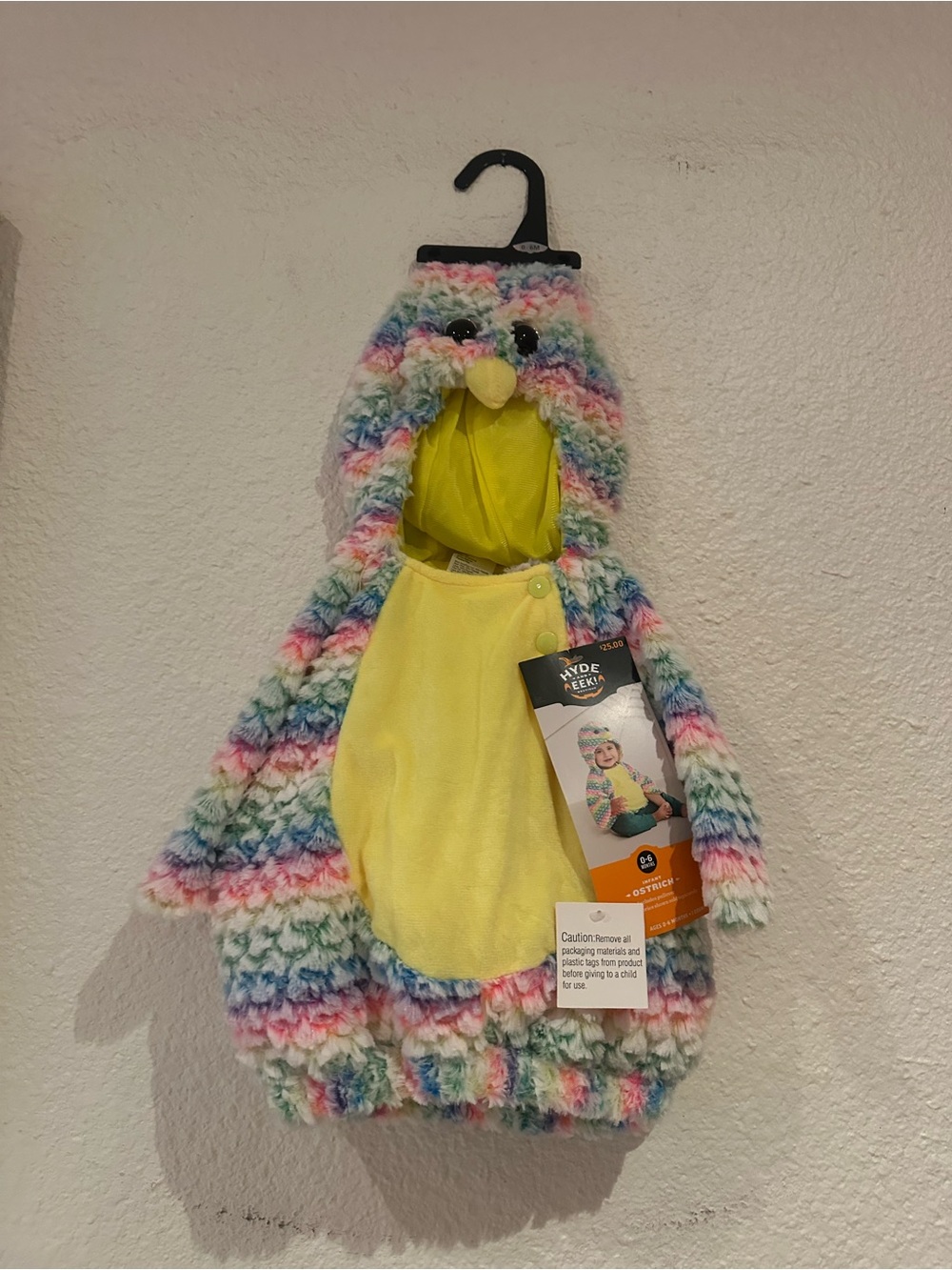 Infant Rainbow ostrich Costume Hoodie - Yellow & Multicolor